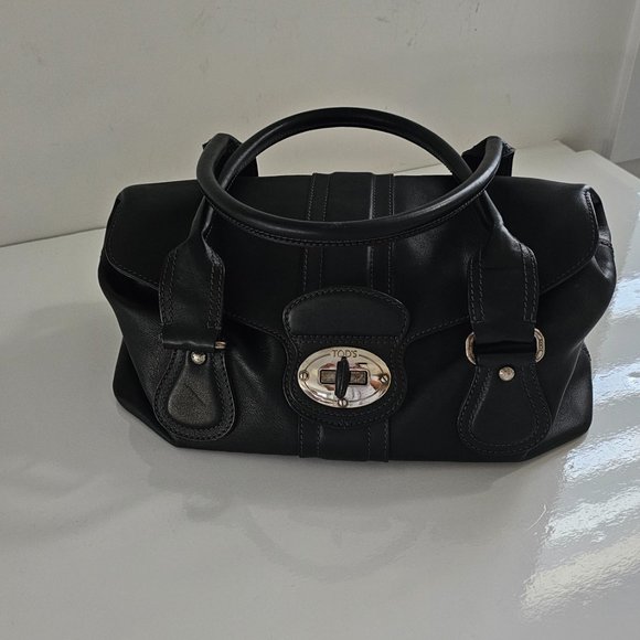 TOD'S Handbag Leather BLK Solid Color - Picture 6 of 14